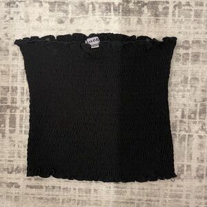 Black Smocked Tube Top